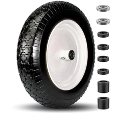 4.80 4.00-8 Tire Wheel, 14.5 Inch Flat Free 5/8 Bore 3 Inch Hub Universal