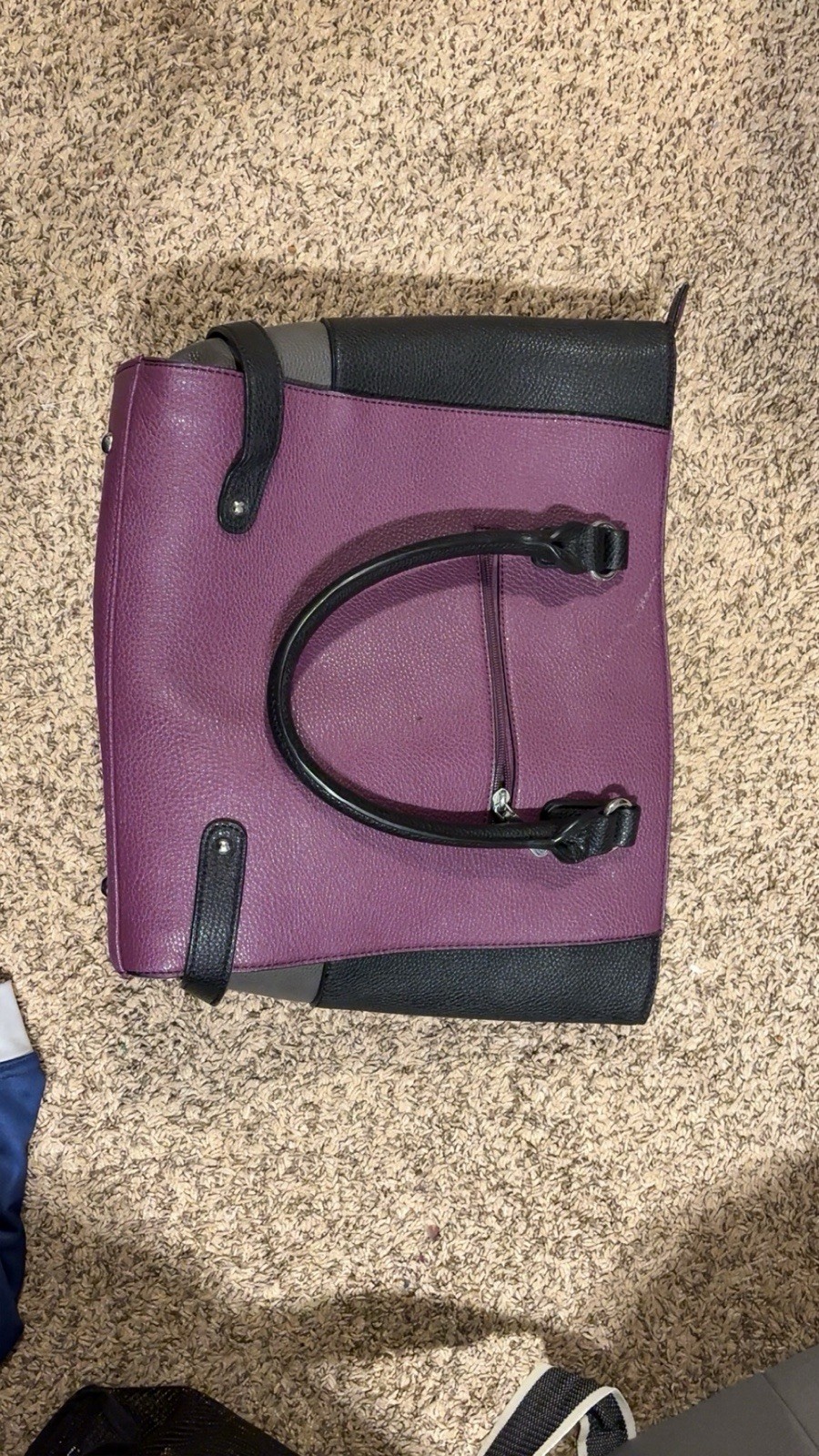 Purple and Black Women&rsquo;s Coach Purse Handbag Tote Bag