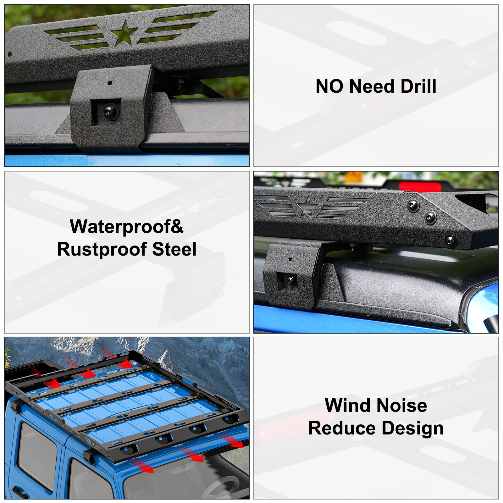 For 2019+ Jeep JL Gladiator JT Hardtop Roof Rack Basket Cargo Luggage Carrier