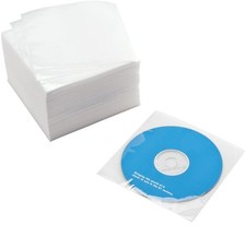 Sanwa Direct DVD/CD Vliesstoffh&uuml;llen, einseitig, 500 St&uuml;ck, 200-FCD044