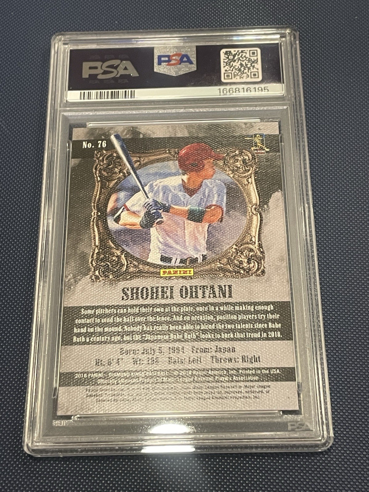 2018 Panini Diamond Kings #76 Shohei Ohtani Rookie Japanese Babe Ruth SP PSA 10 view 2
