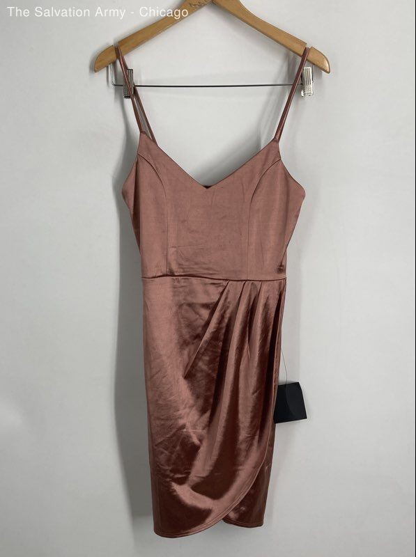 Lulus Womens Brown Sleeveless V-Neck Casual Short Mini Dress Size Small
