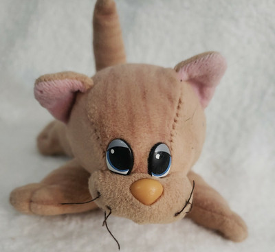 Vtg Tonka Pound Purries Newborn Kitty Cat 7'' Plush Orange Brown Striped Tabby