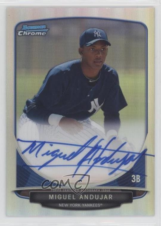 2013 Bowman Chrome Prospects Refractor 61/500 Miguel Andujar #BCA-MAJ Auto 1cx3