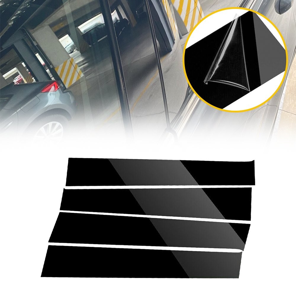 4/8X For Ram Cab 2009-2018 Crew Dodge Cab/Quad Black Pillar Gloss Post Decal USA thumbnail 3