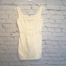 Sage The Label Ivory Corset Mini Dress Bodycon 90  Y2K Square Neck Graduation S