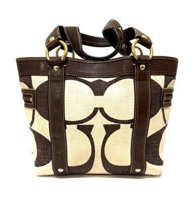 RARE Coach Y2K Vintage Legacy Cotton Signature Tote Bag Purse