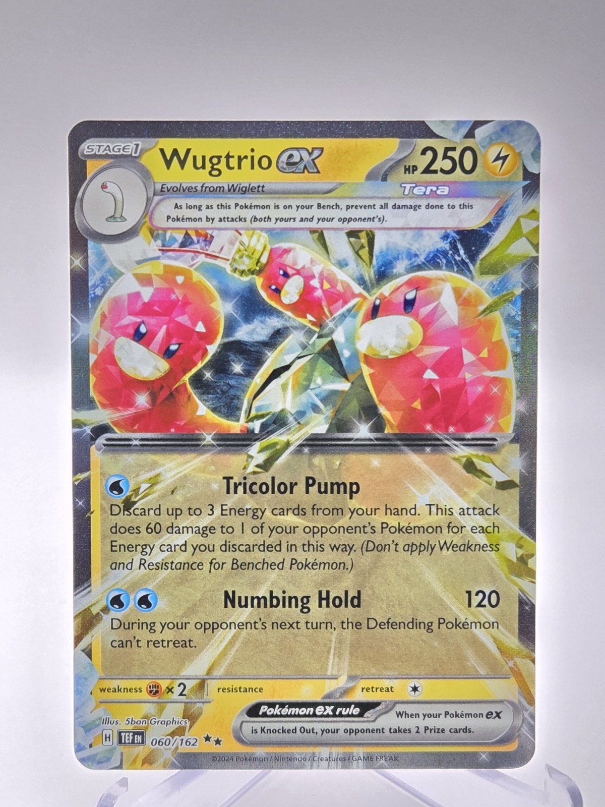Wugtrio ex 060/162 Holo Rare | Temporal Forces TEF Pokémon NM