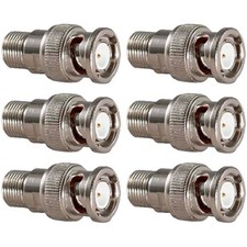 6 Pcs BNC Male to F Type Female Coax Coaxial Cable Adapter Connector Converter