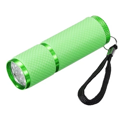 9 LED Lueur dans Sombre Lampes Poche avec Sangle pour Camping Vert - Photo 1/4