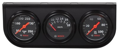 Bosch SP0F000054 Style Line 2'' Triple Gauge Kit Black Dial Face Black Bezel