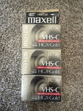 3-PACK Maxell Camcorder Video Tapes VHS-C TC-30 HGX Gold Premium High Grade