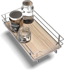 SATIN/NICKEL - Home Zone Living Kitchen Cabinet with Slide Out Drawer,11 W x