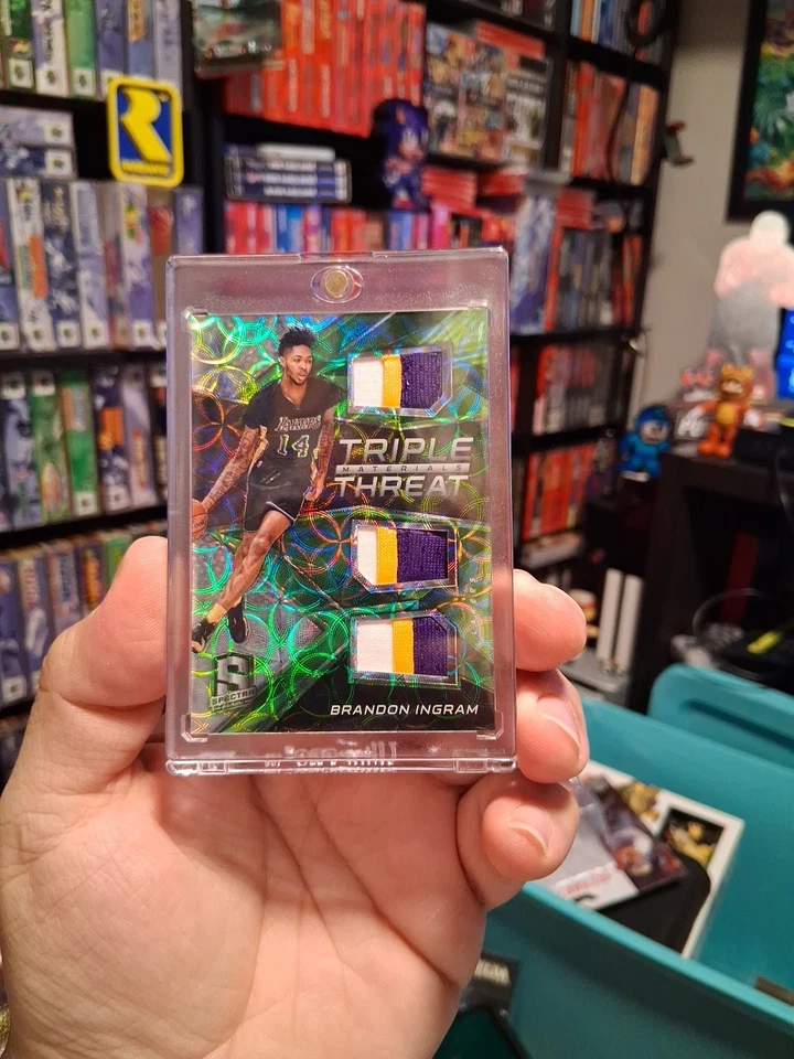 Panini Spectra Brandon Ingram Rookie 2016 triple parche mira verde # 12/25 limpio Foto 2 de 4