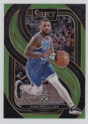 2024 Panini Select Premier Level Neon Green Prizm 33/75 Damian Lillard #145 16wc