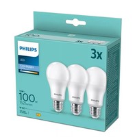 Philips LED Lampe E27 A67 13W = 100W 1521Lm 6500K Kaltweiß 3Er Set