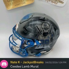 CeeDee Lamb Dallas Cowboys Football Autographed Helmet Mural Original