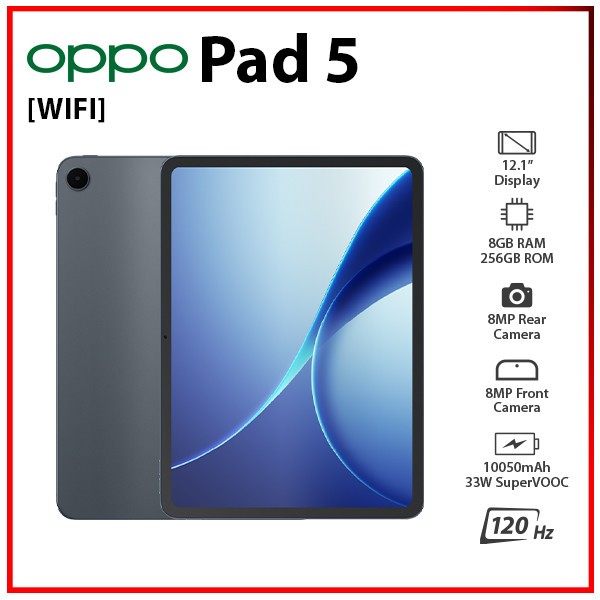 Wi-Fi) NEW OPPO Pad 5 8GB+256GB BLACK Bluetooth Octa Core Android