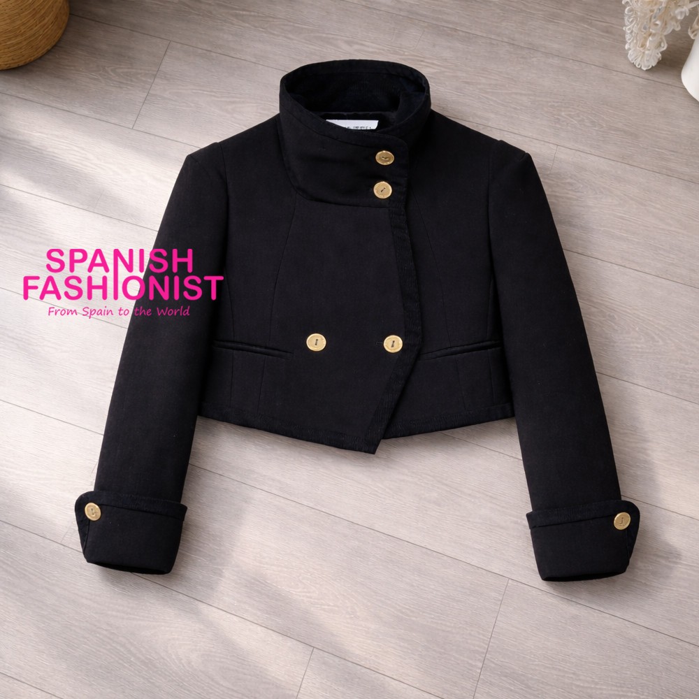 ZARA WOMAN FW25/26 BLACK CROPPED BUTTON-UP JACKET - THE ITEM ZARA