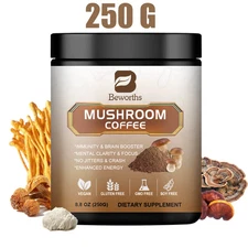 Mushroom Coffee Powder | Non-GMO Gluten-Free | Reishi Chaga Lion’s Mane Blend