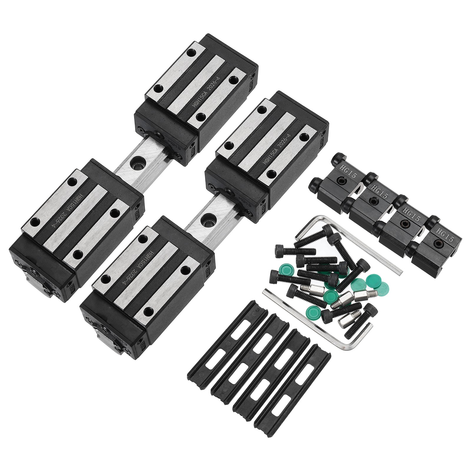 2Pcs HGR15 150mm Linear Guide Kit with Linear Rail and HGH15CA Carriage Block
