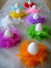 1 St. Federkranz Federn Kranz Kerzen/Eierring  Aufhänger Styroporring Deko