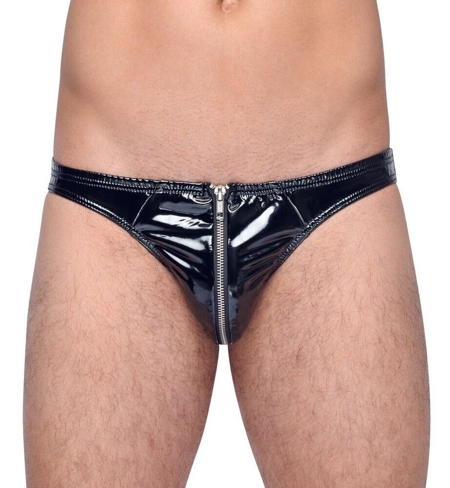 Herren Lack Slip Stretch Reißverschluss Fetisch Hose Lackslip Latexslip Latex - Bild 2 von 4