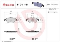 Vorderachse Brembo P 24 161 Bremsbelagsatz, Scheibenbremse FüR Ford,Ford Austral