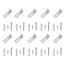 10 Set White Board Mounting Hardware L-Shaped Hanging Brackets Install Kit