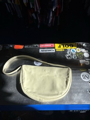Zara Genuine Leather Crescent Shoulder Bag Ivory Minimalist Unstructured