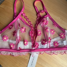 Reggiseno triangolo INTIMISSIMI EMMA Sweet Like Daisies, UK 34B (EU75B), tulle rosa nuovo