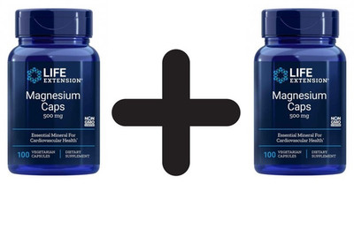 2 x Life Extension Magnesium Caps, 500mg - 100 vcaps (129,95 EUR/kg)