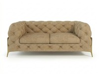 Beiges 2-Sitzer-Sofa Chesterfield-Stoffsofa Sofas FüR Das Wohnzimmer