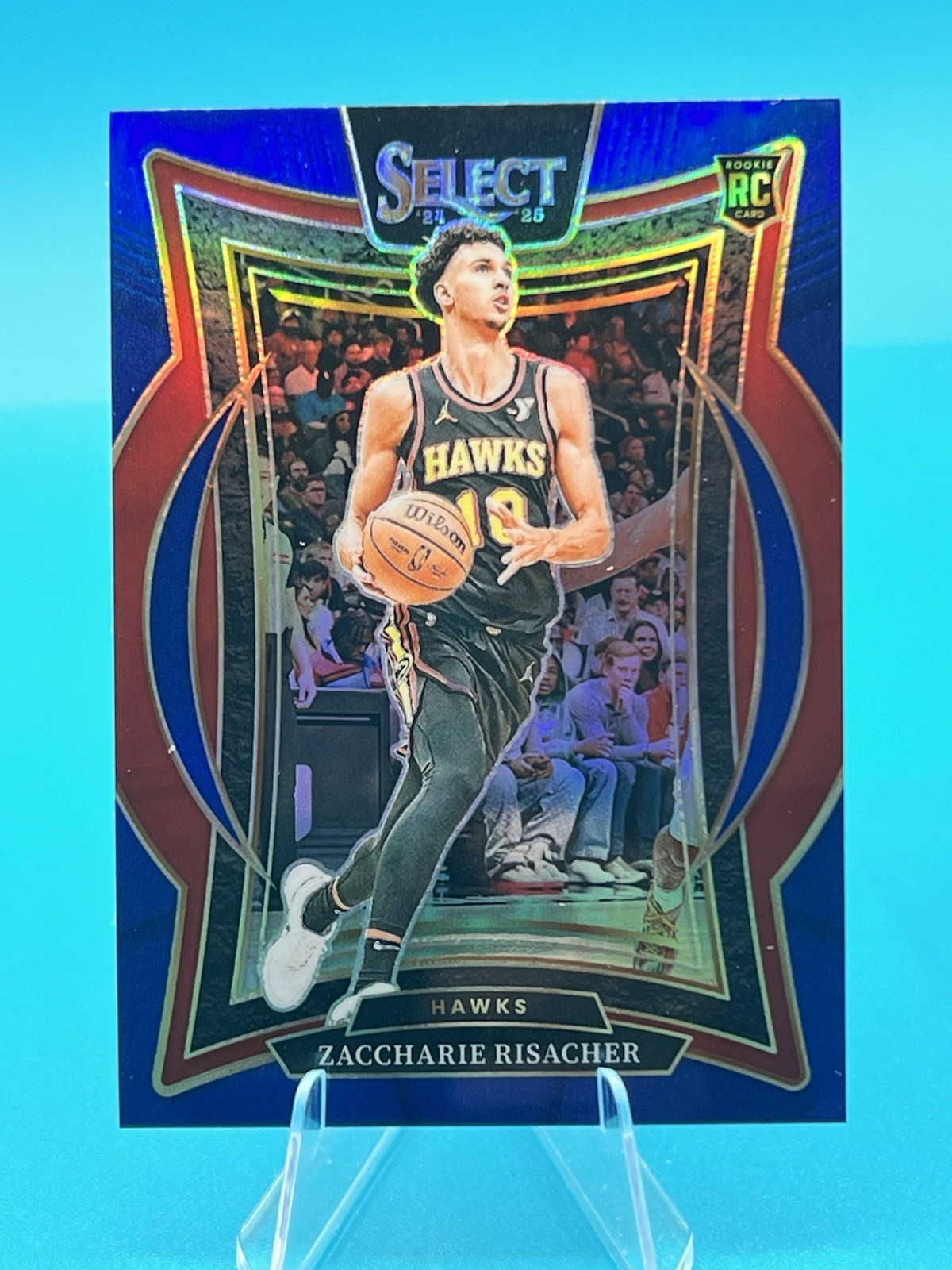 2024-25 Select Zaccharie Risacher Concourse RC Blue Prizm #86 Hawks