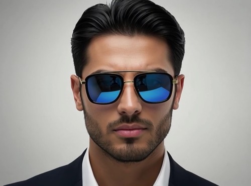 Men Fashion Sunglasses Oversized Square Gold Flat Top Frame Hip Hop Fancy Black - Afbeelding 45 van 76