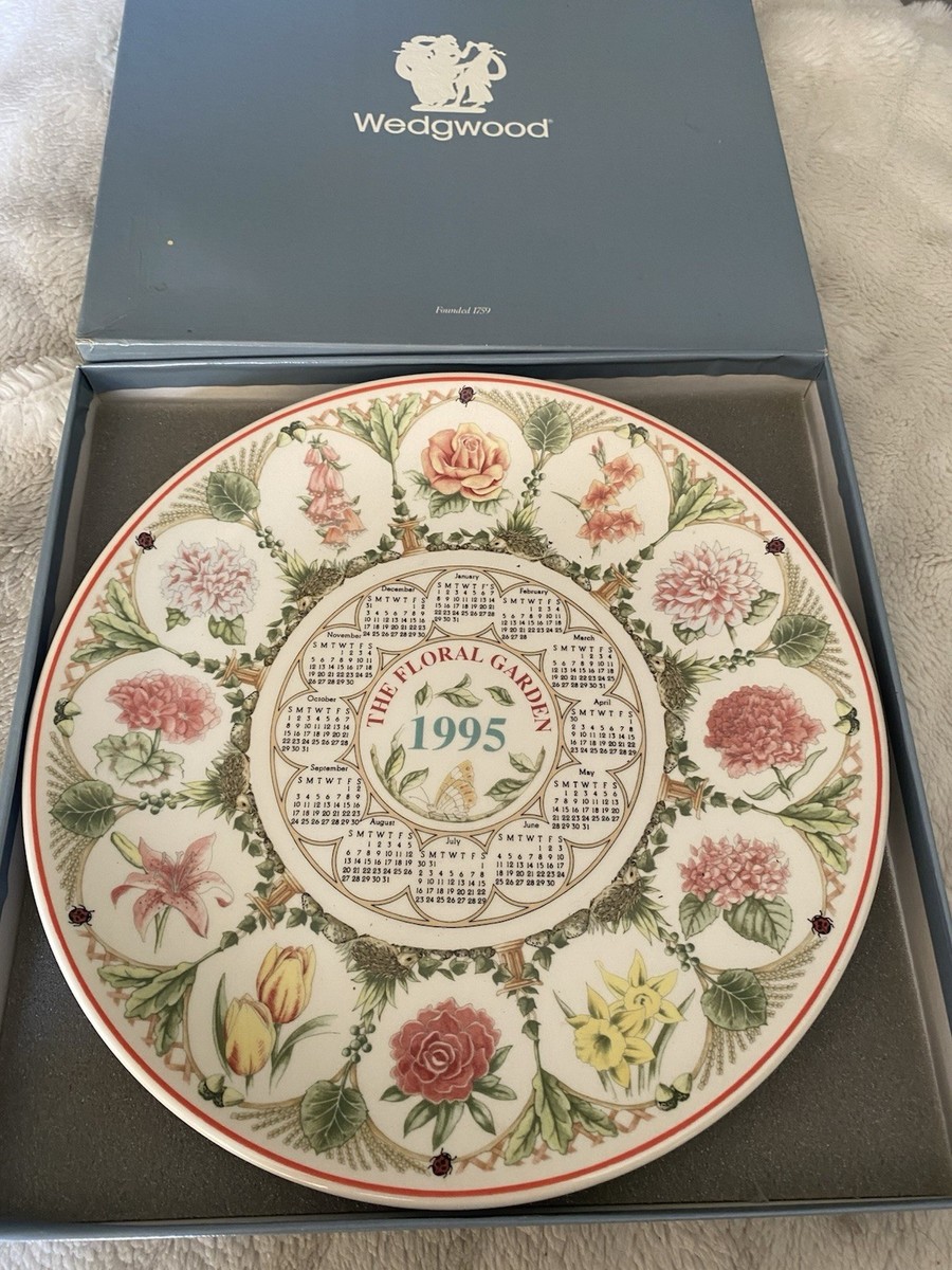 Vintage Wedgwood Calendar Plate 1995 The Floral Garden Decorative