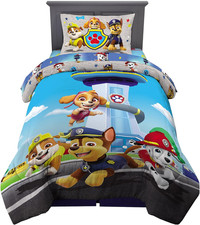 Kids Bedding Super Soft Comforter and Sheet Set, 4 Piece Twin Size, Paw Patrol