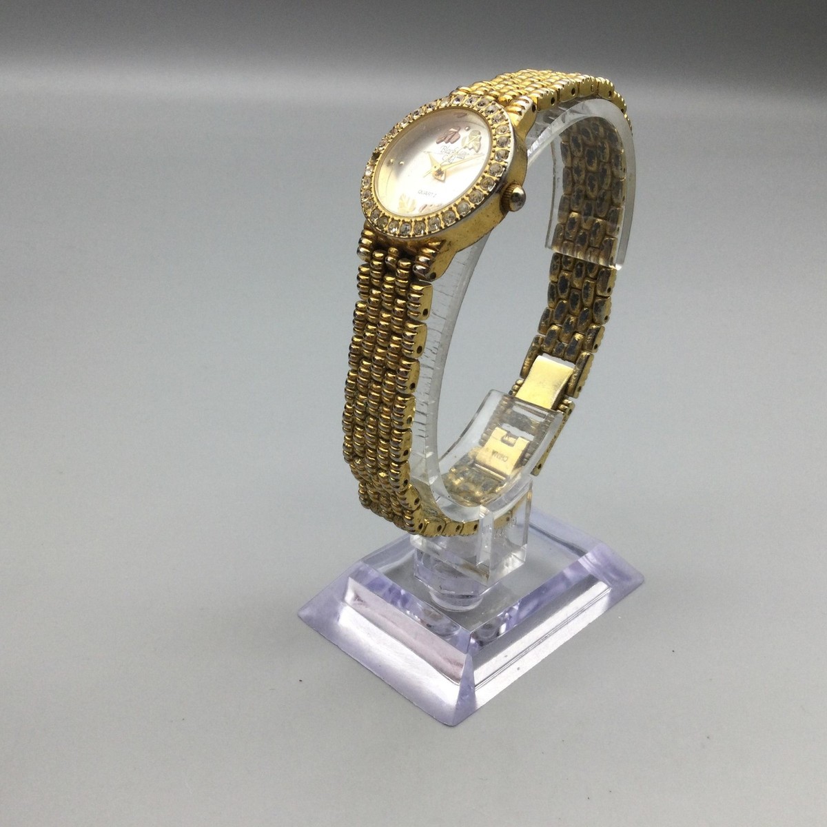 Black Hills Gold Womens Watch 18mm Gold Tone Leaves Oval Dial New Battery 7.75\