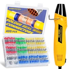 400 PCS Solder Seal Wire Connectors with Mini Heat Gun Kit, Waterproof Heat S...