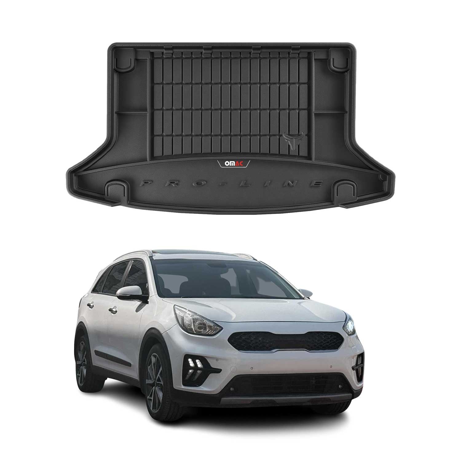 Tapis de coffre pour Kia e-Niro mk1 2018-2022 en TPE noir imperméable