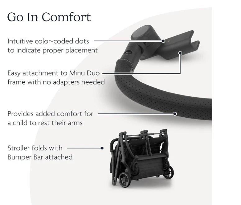 Barra de parachoques UPPAbaby para silla de montar Minu Duo color CAJA ABIERTA, nueva Foto 2 de 4