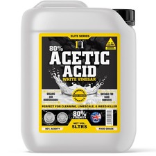 Acetic Acid Strong White Vinegar 80% Cleaning Limescale Stain Patio 5 Litres Can