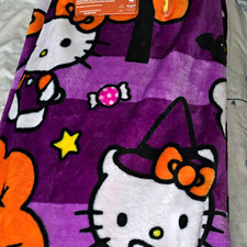 Hello Kitty and Friends Halloween Plush Throw Blanket 50 x 70 Purple Polyester