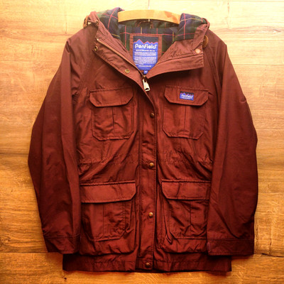 Vintage Penfield 60/40 Mountain Parka 00s Oxblood Tartan Lined Hooded Mens M