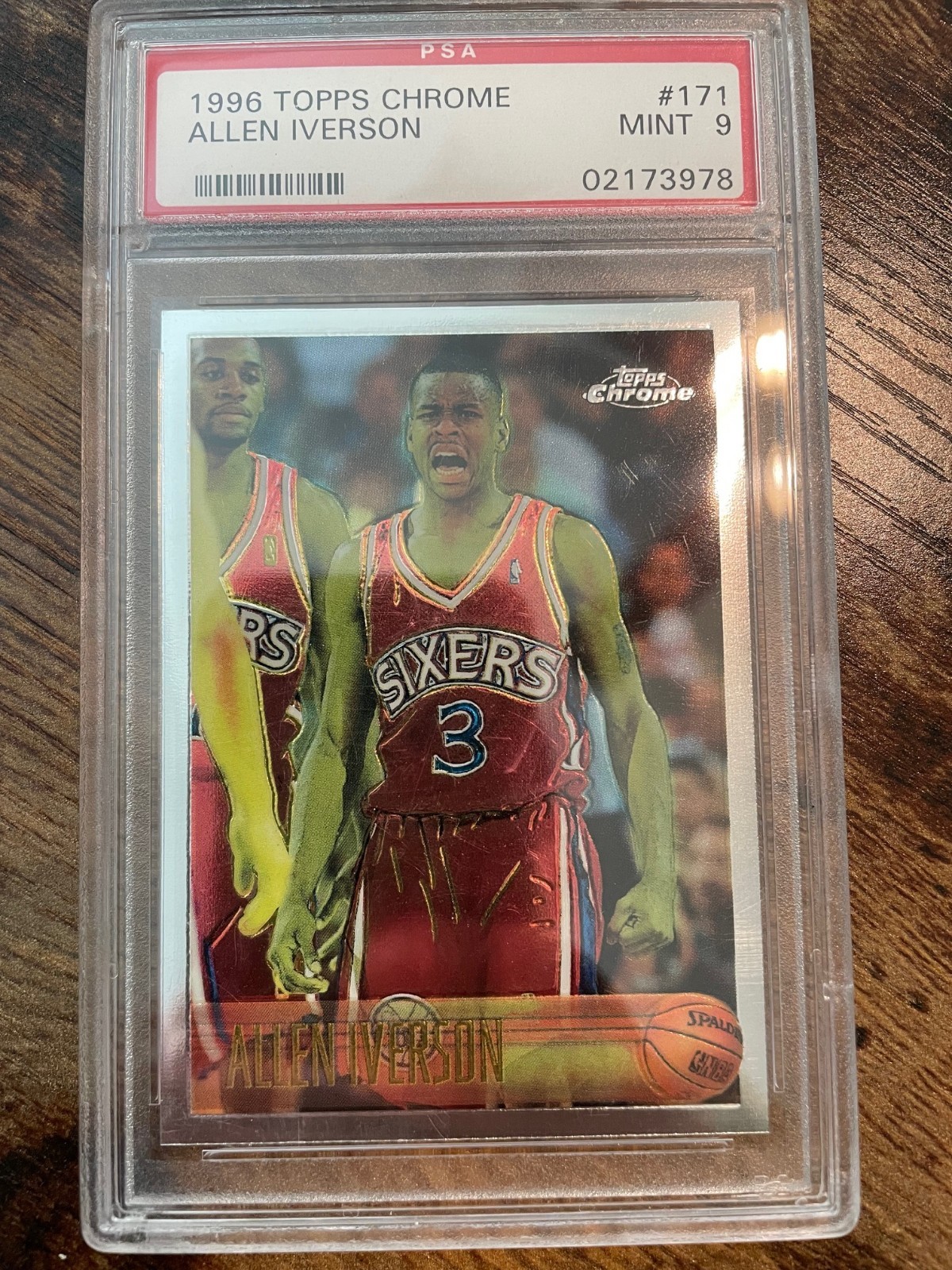 1996-97 Topps Chrome #171 ALLEN IVERSON RC Rookie PSA 9 Mint