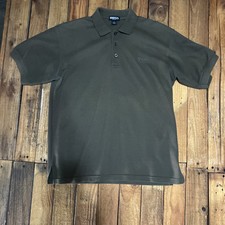Hugo Boss Men's Polo Short Sleeve Olive Shirt Cotton Size Xl EUC
