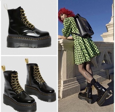Dr Martens - JADON MAX 8 UK3 22.5㎝ Dr. Martens Jadon Max Combat Platform Boots Black Vegan Women's