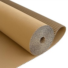 Corrugated Cardboard Roll, 17" x 236" Single Face Kraft Cushion Wrap, Longer ...