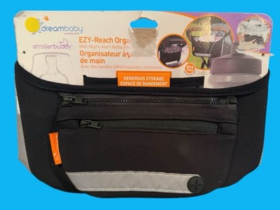 Dreambaby stroller buddy detachable organizer pouch zippered section black new