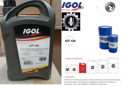 Bidon de 5 litres Huile Boite de vitesse automatique Igol ATF 430 Livré